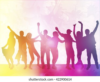 dancing people silhouettes