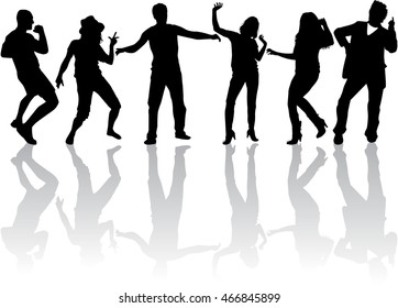 Dancing Silhouettes Children Stock Vector (Royalty Free) 367823825