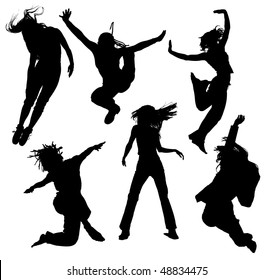 Siluetas de gente bailando