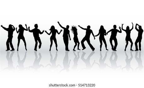 Silhouettes de gente bailando.
