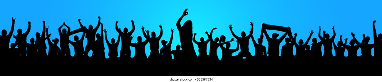 Dancing people silhouettes.