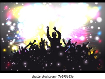 Dancing people silhouettes