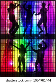 Dancing people silhouettes. Abstract background.