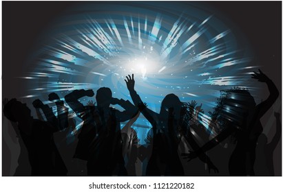 Dancing people silhouettes. Abstract background.