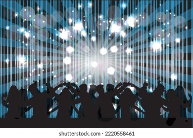 Dancing people silhouettes , abstract background.