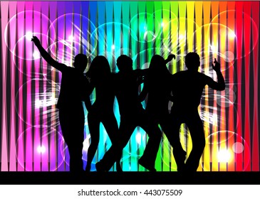 Dancing People Silhouettes Abstract Background Stock Vector (Royalty ...