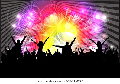 Dancing people silhouettes. Abstract background.