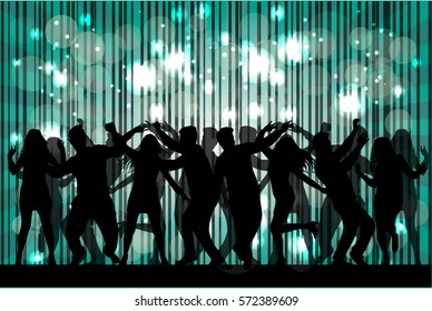Dancing people silhouettes. Abstract background.