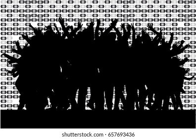 Dancing people silhouettes. Abstract background.
