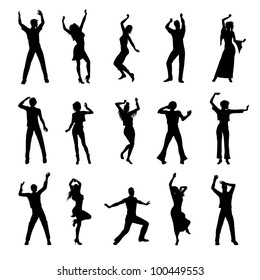 dancing people silhouettes (also available jpeg version)