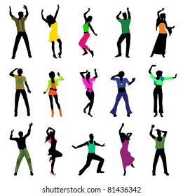 dancing people silhouettes  (also available jpg version)