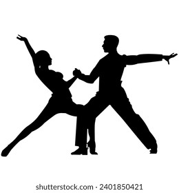 Dancing people silhouettes. Couple dance Vector work.
