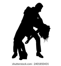 Tanzende Menschen Silhouetten. Couple Dance Vector arbeitet.