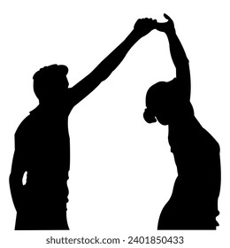 Dancing people silhouettes. Couple dance Vector work.