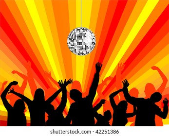 dancing people silhouettes - vector