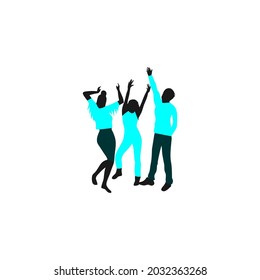 Dancing people silhouettes. Vector work.