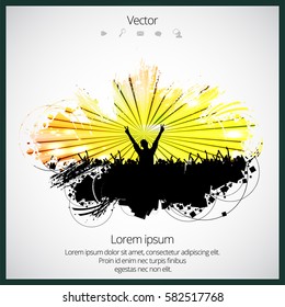 Dancing people. Splash background for music poster or banner