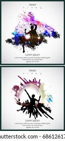 Dancing people, vector