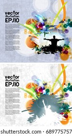 Dancing people, vector