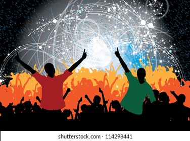 Dancing people. Vector illustration