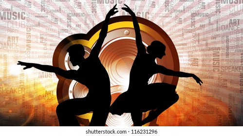 Dancing people. Vector illustration