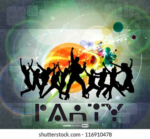 Dancing people. Vector illustration