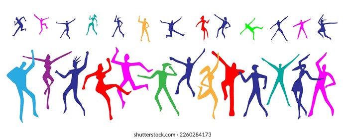 dancing people - vector illustration , graphic design element