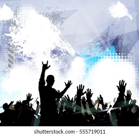 Dancing people, vector party illustration