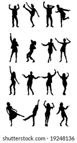 dancing people vector silhouette design