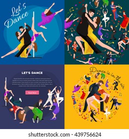 Dancing People young man and woman Dancer Bachata Hiphop, Salsa, Indian Ballet Strip, Rock and Roll Break, Flamenco Tango Contemporary Belly Pictogram Dance style concept for studio class banner flyer