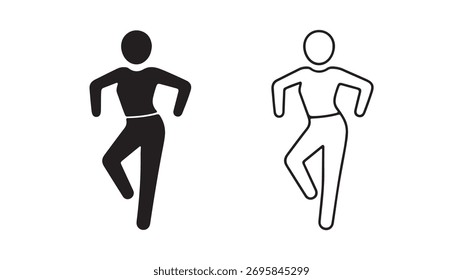 Icono de la persona que baila con el fondo transparente