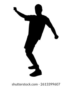 Dancing person man silhouette. Vector illustration