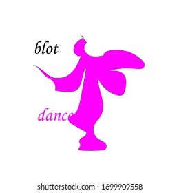 
dancing pink blot on a white background