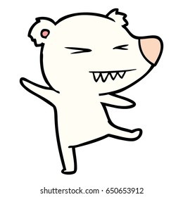 caricatura del oso polar bailarín