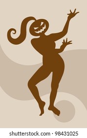 Dancing Pumpkin 11 Beautiful Halloween Silhouette, shadow movement gesture