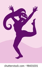 Dancing pumpkin 12 Beautiful Halloween Silhouette, shadow movement gesture