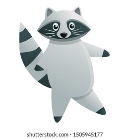 Dancing raccoon icon. Cartoon of dancing raccoon vector icon for web design isolated on white background