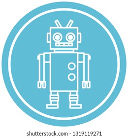 dancing robot circular icon symbol