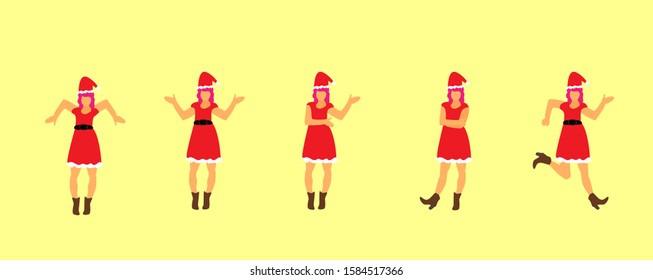 dancing santa for christmas and new year background vector illustration in eps10