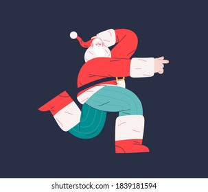Dancing Santa - Christmas and New Year party - modern flat vector concept illustration of cheerful dancing Santa Claus