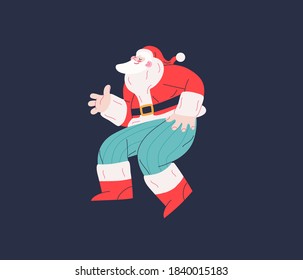 Dancing Santa - Christmas and New Year party - modern flat vector concept illustration of cheerful dancing Santa Claus