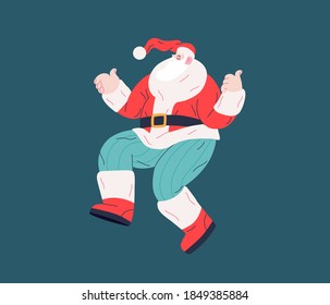 Dancing Santa - Christmas and New Year party - modern flat vector concept illustration of cheerful dancing Santa Claus