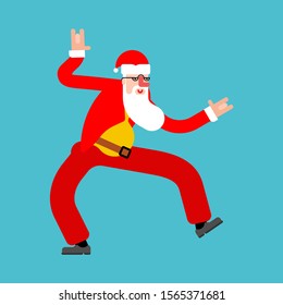 Dancing Santa isolated. Grandfather dancer. Christmas and New Year Vector Illustration
