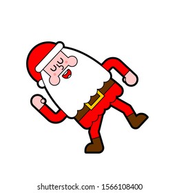 Dancing Santa isolated. Grandfather dancer. Christmas and New Year Vector Illustration
