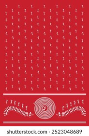 Dancing Sarees: A Vibrant Warli Tapestry of Traditional Dance and Patterns. Warli art saree dance, Indian folk dance saree patterns, Tribal dance and saree art, Warli cultural art