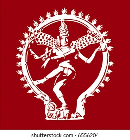 Dancing Shiva. Simple vector.
