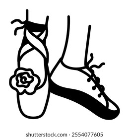 Dancing shoe icon in hand drawn style 
