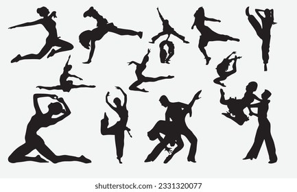 Dancing silhouette  Hand-drawn lettering phrase, Handwritten silhouette. eps 10.