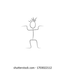 dancing silhouette of a man on a white background