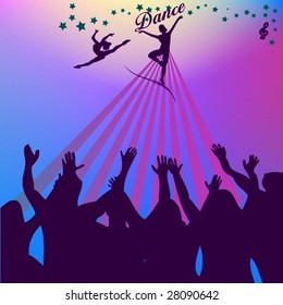 Dancing Silhouette vector. illustration abstract background